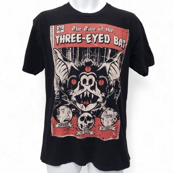 Black Craft Mens The Tale of the Three Eyed Bat T-shirt Size Large - Picture 1 of 8